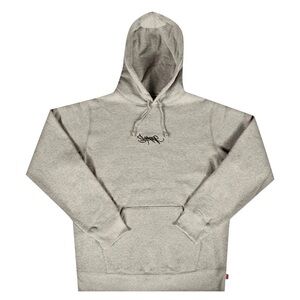 Supreme Tag Logo Hooded Sweatshirt 'Heather Grey'
